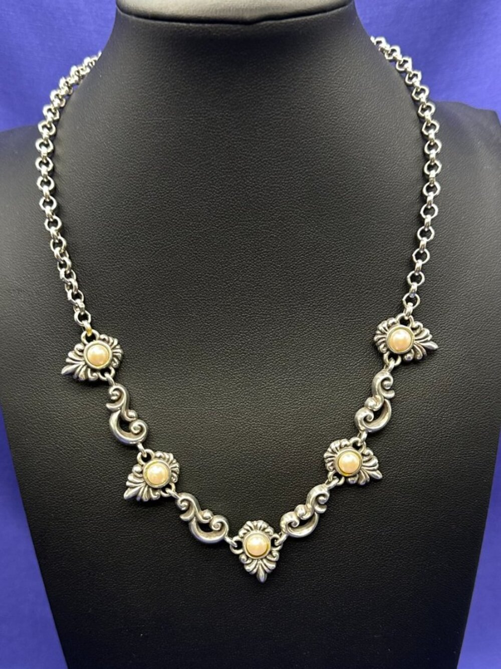 Brighton Silver-Plated Faux Pearl Choker Necklace